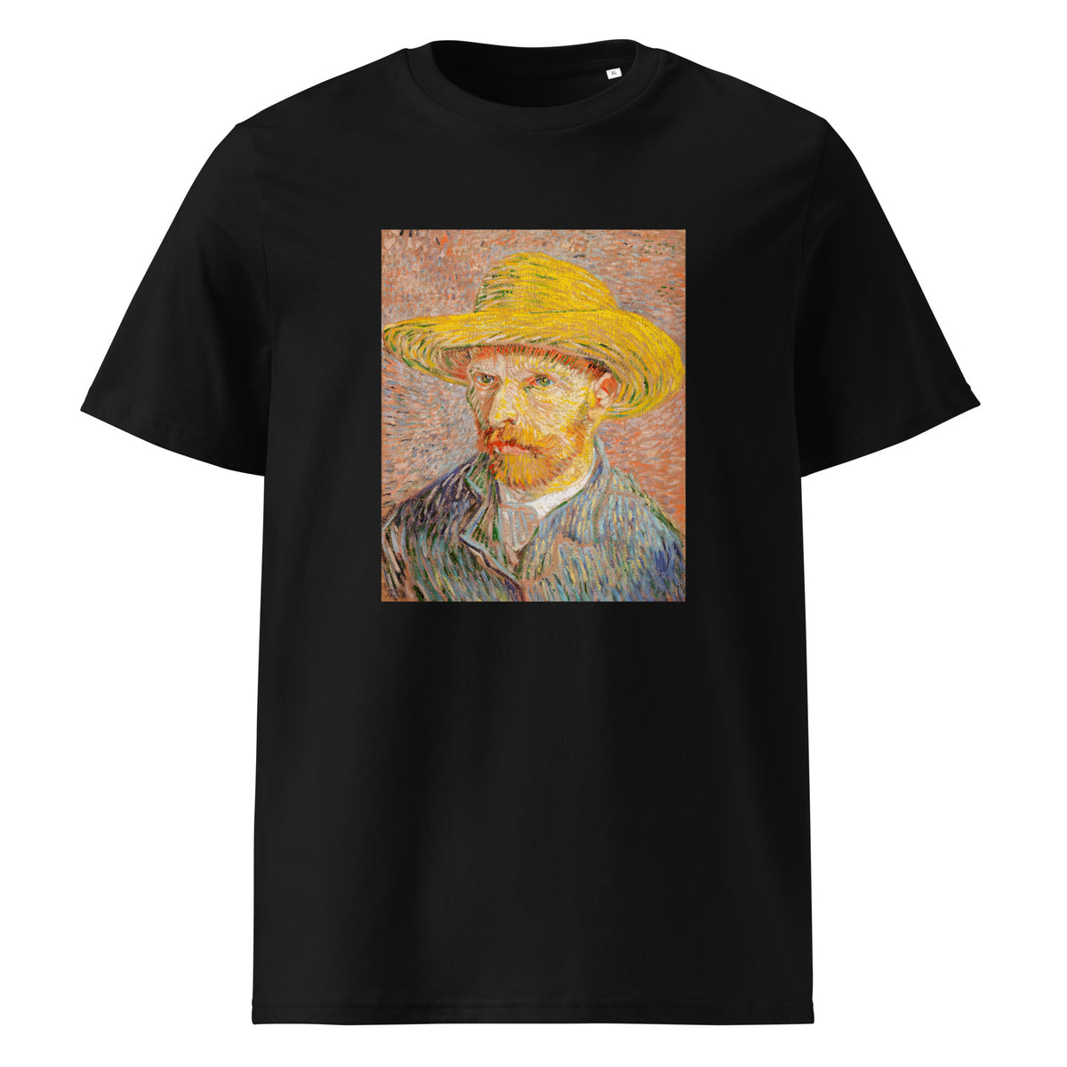 Black T-shirt Self-Portrait With A Straw Hat Premium