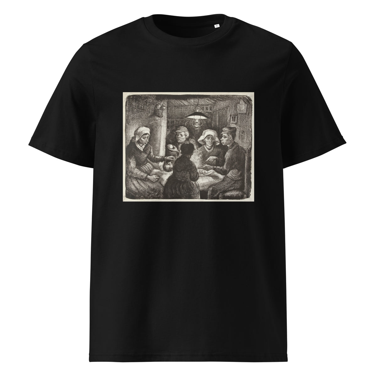 Black T-shirt Composition Lithograph Of The Potato Eaters De Aardappeleters 1885 Premium