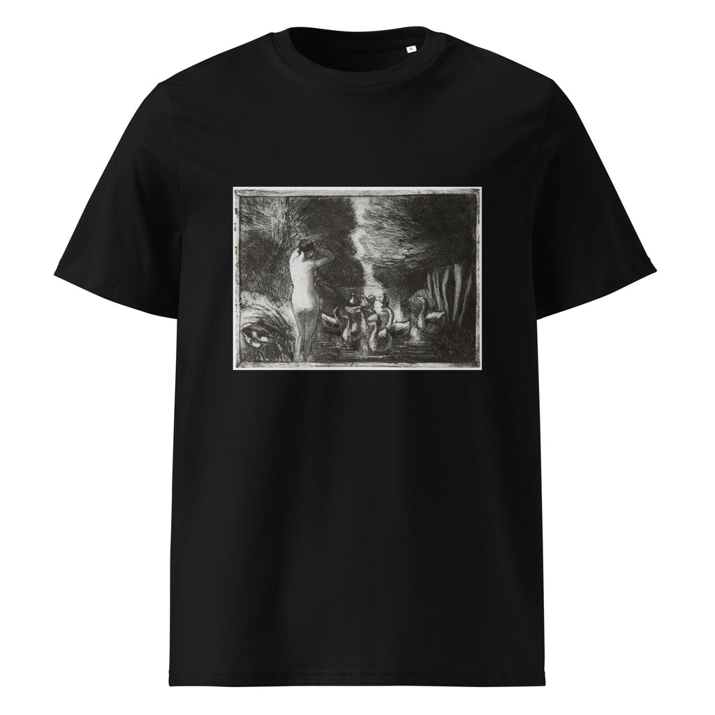 Black T-shirt Bather With Geese Premium
