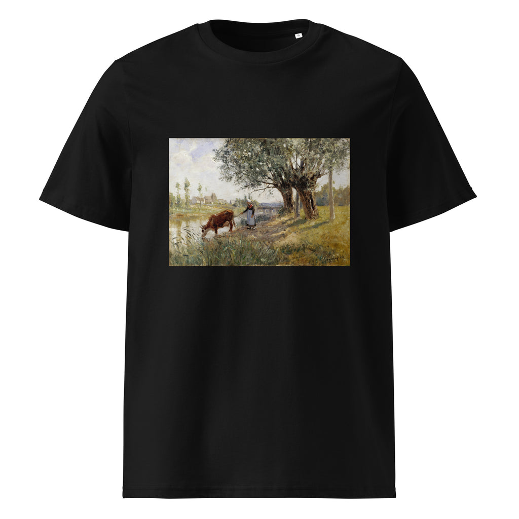 Black T-shirt Countryside Near Grez-Sur-Loing Painting In High Resolution Premium