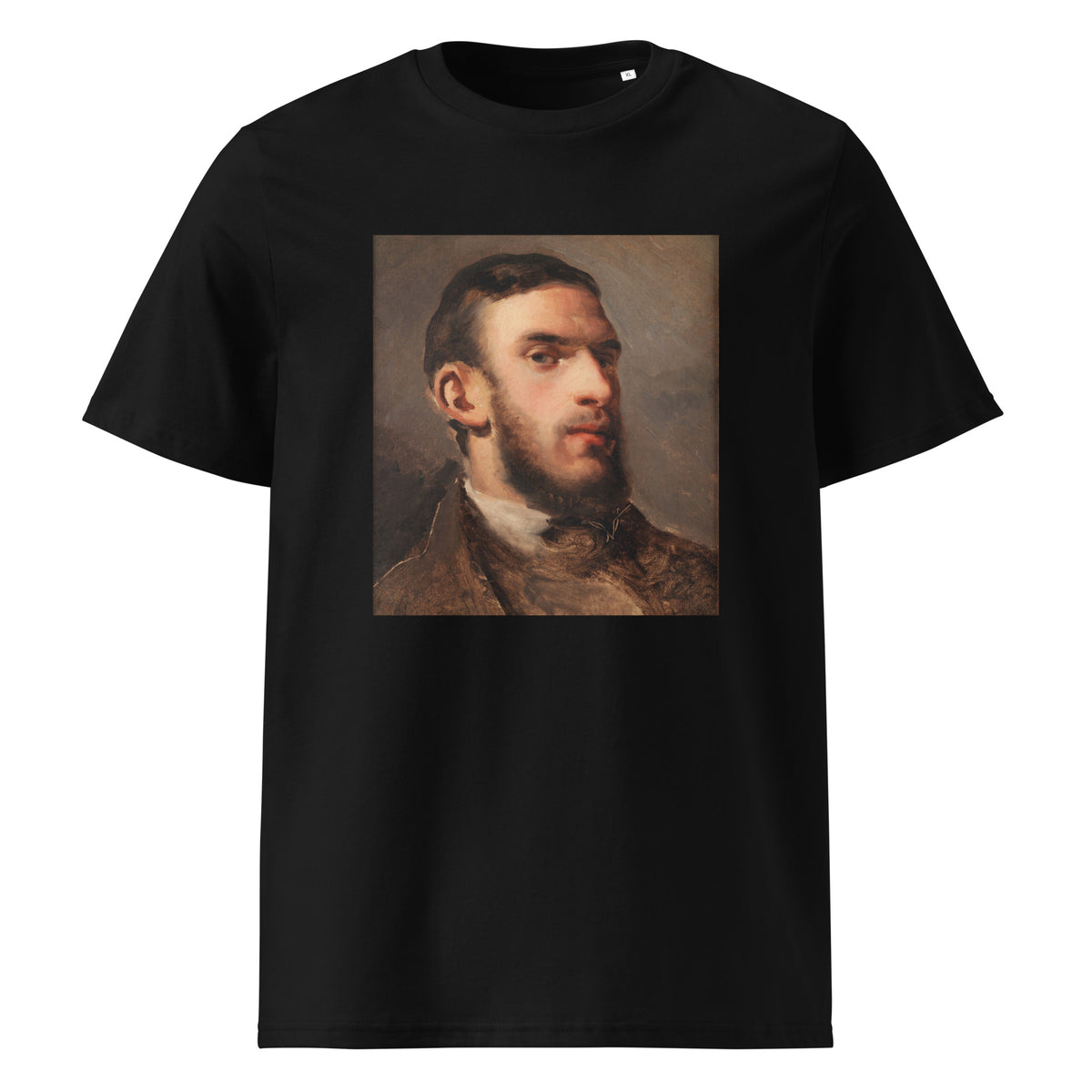 Black T-shirt Self-Portrait Painting In High Resolution Premium