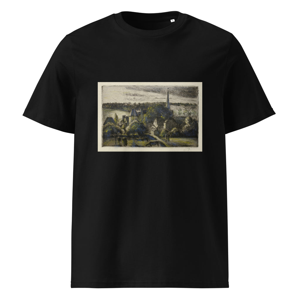 Black T-shirt Church And Farm At Eragny Premium