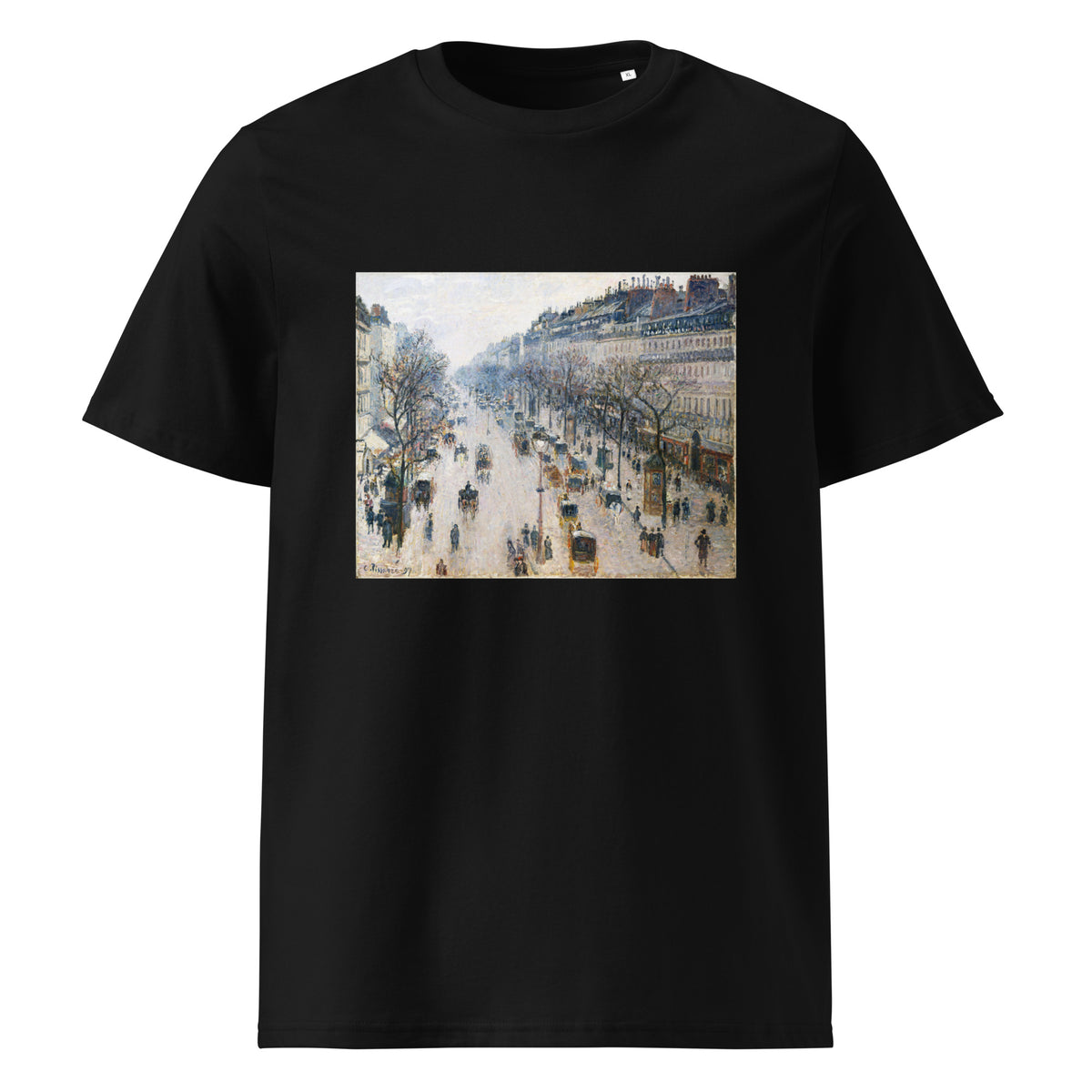 Black T-shirt The Boulevard Montmartre On A Winter Morning Premium