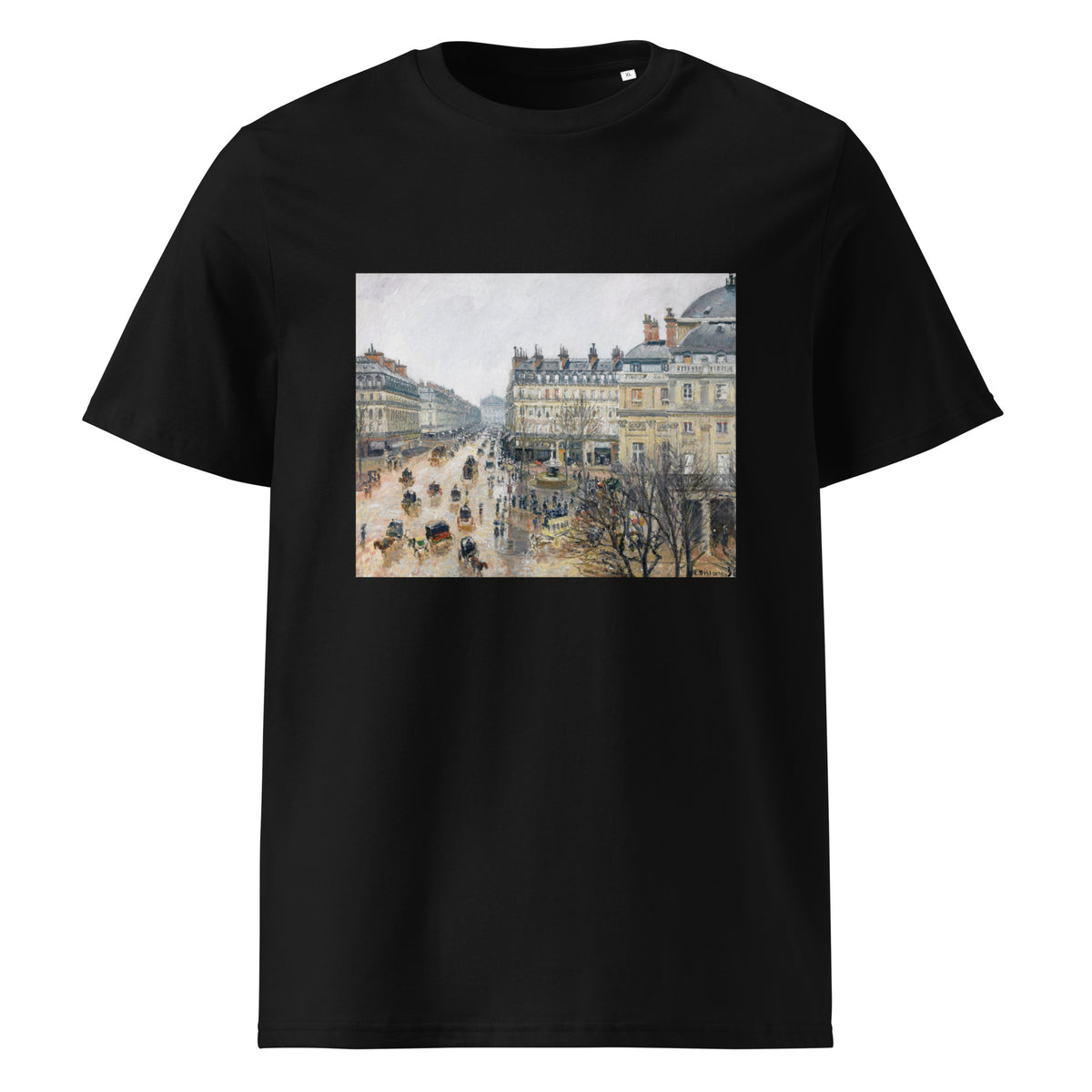 Black T-shirt French Theater Square Paris Painting In High Resolution Premium