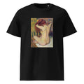 Black T-shirt Nude Lady Woman Combing Her Hair Premium