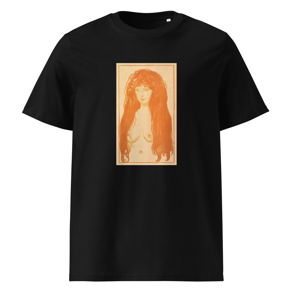 Black T-shirt The Sin Woman With Red Hair And Green Eyes Premium