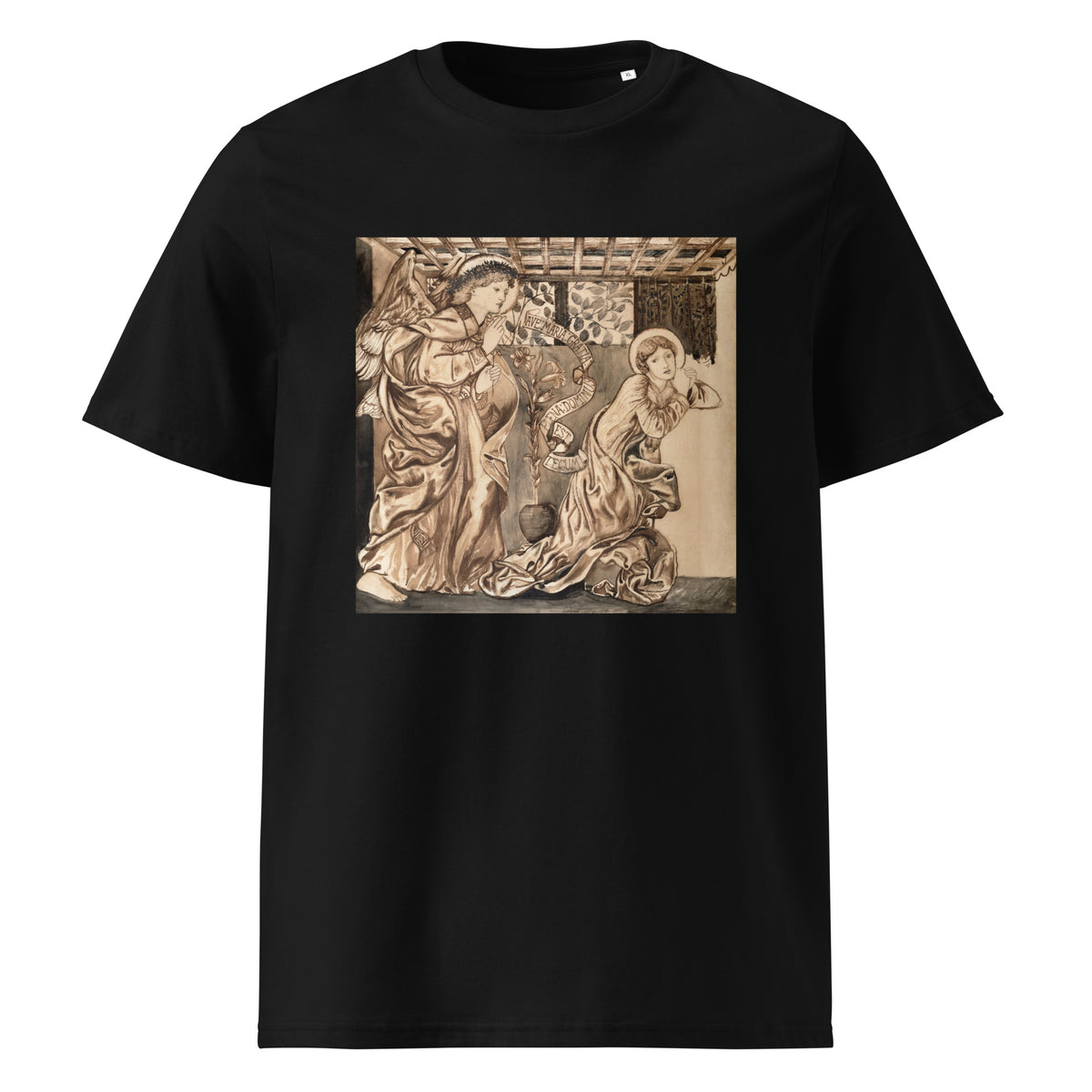 Black T-shirt The Annunciation Print Premium