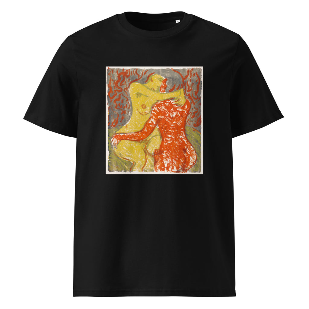 Black T-shirt Love Scene Liebesszene Print Premium