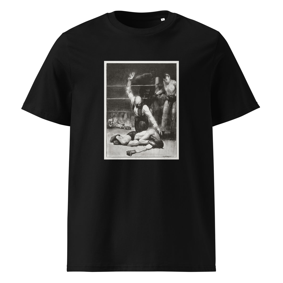 Black T-shirt Counted Out Second Stone Print Premium