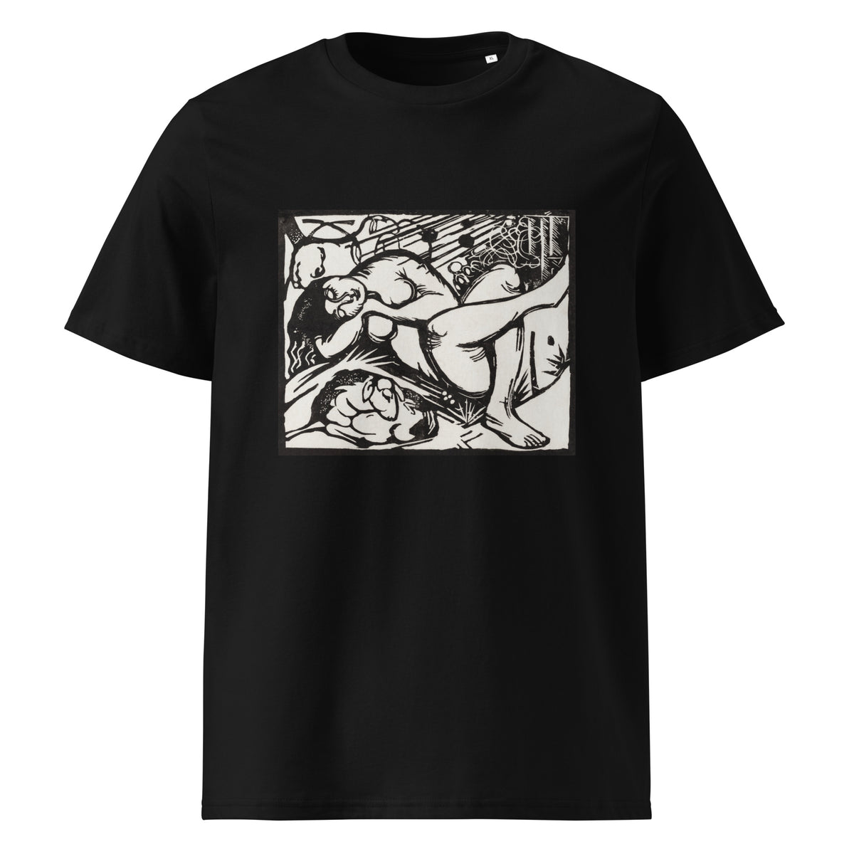 Black T-shirt Sleeping Shepherdess Print Premium