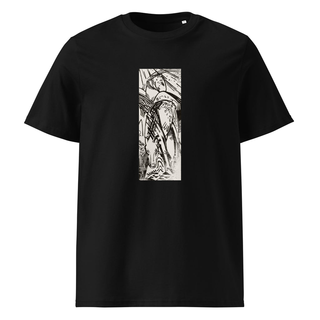 Black T-shirt Horses Print Premium