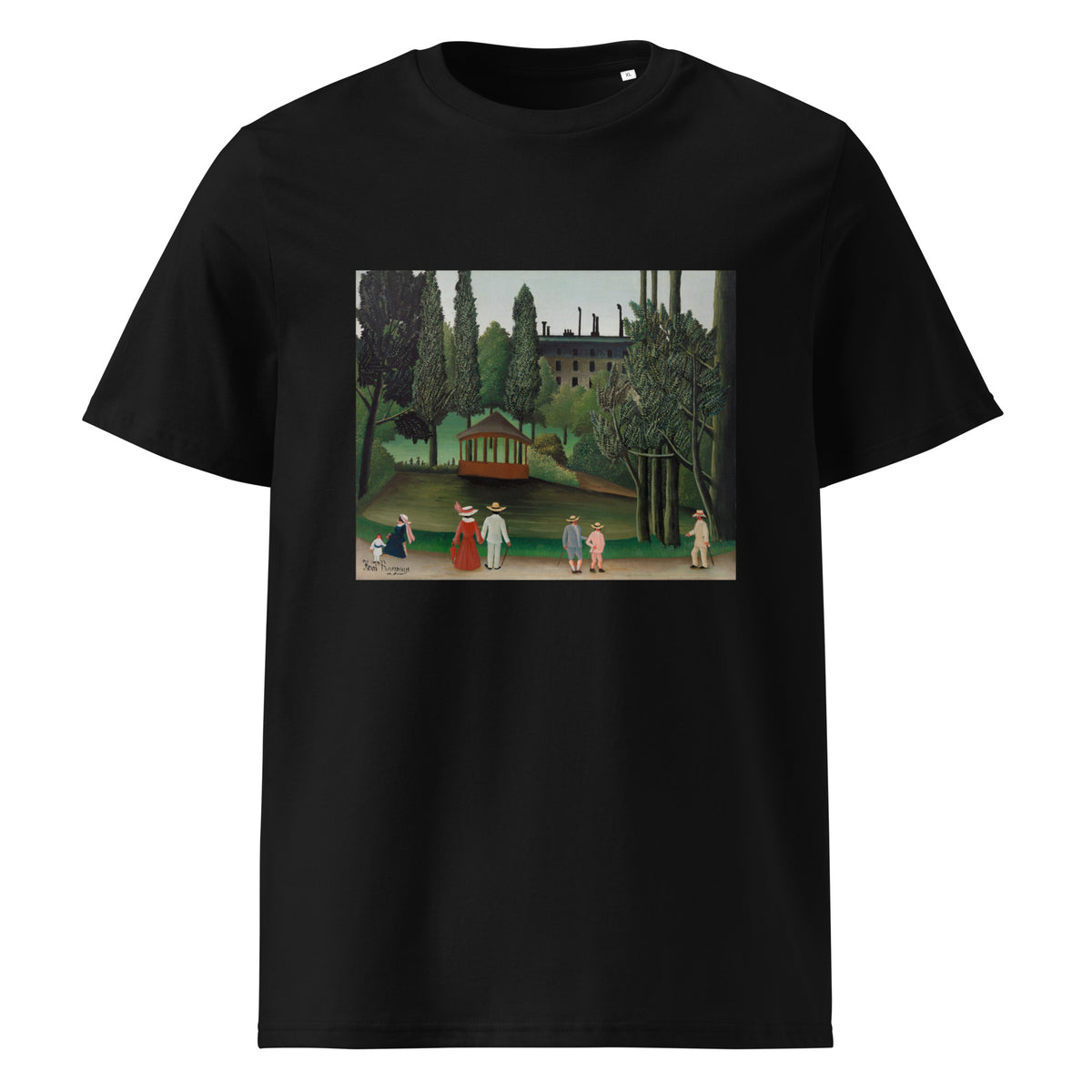 Black T-shirt View Of Montsouris Park The Kiosk Vue Du Parc Montsouris Le Kiosque Premium