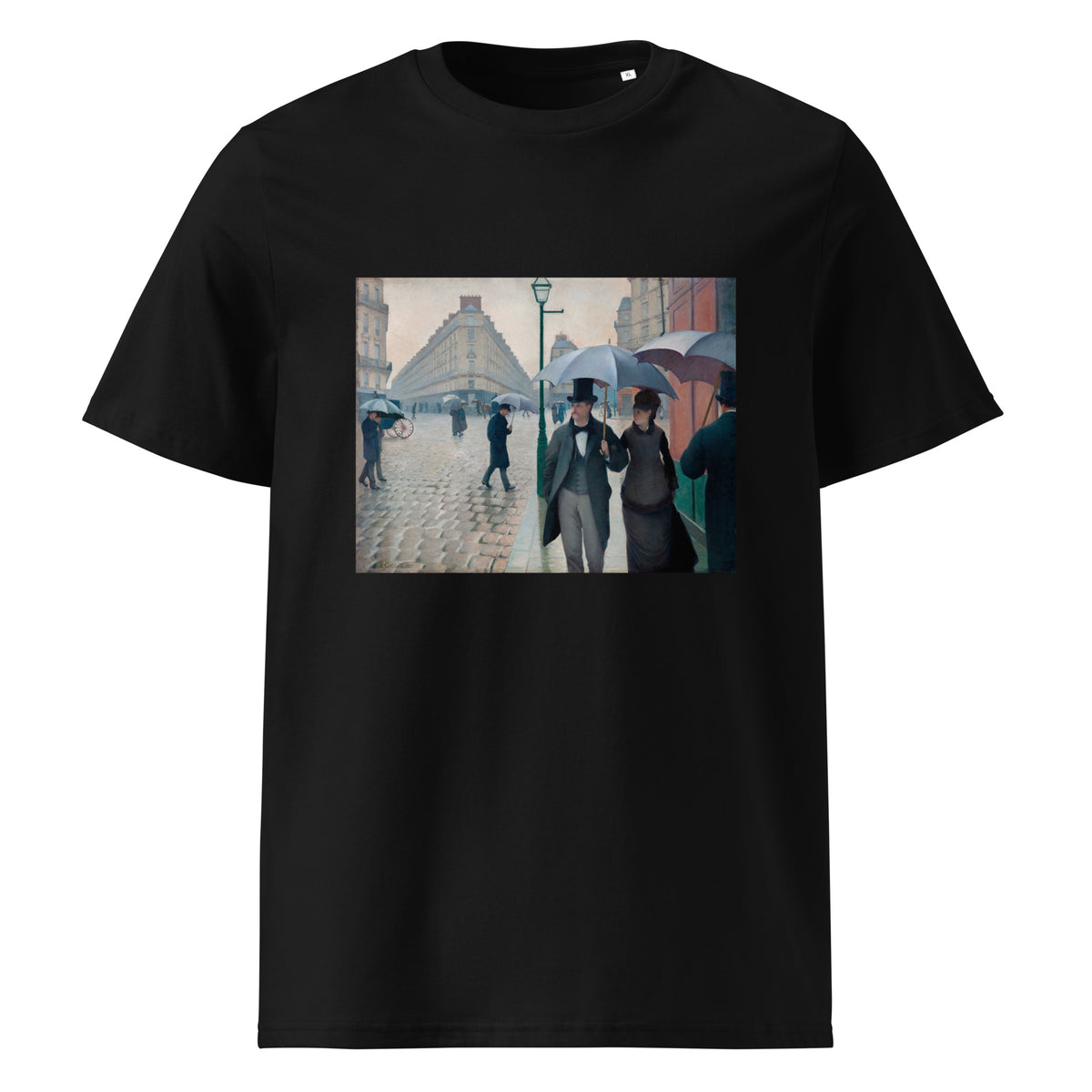 Black T-shirt Paris Street Rainy Day Premium