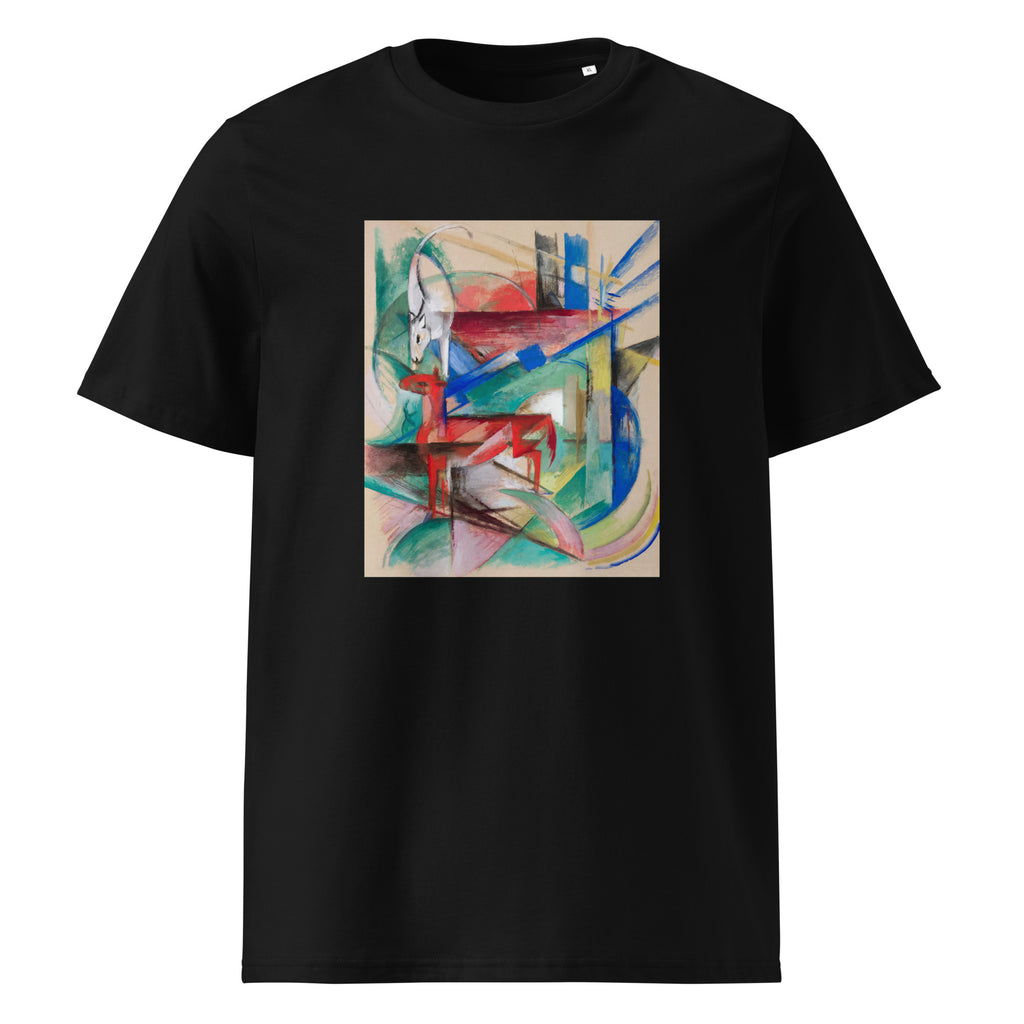 Black T-shirt Landscape With Animals Premium