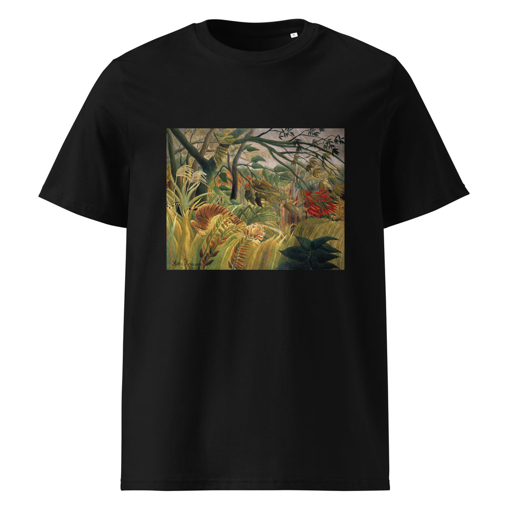 Black T-shirt Henri Rousseau Tiger In A Tropical Storm Famous Painting Premium
