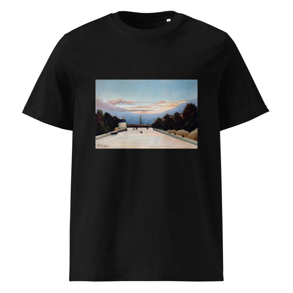 Black T-shirt Henri Rousseau The Eiffel Tower Famous Painting Premium