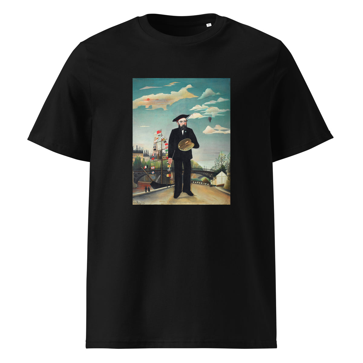 Black T-shirt Henri Rousseau Myself Portrait Landscape Famous Painting Premium