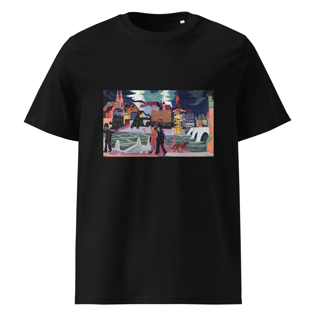Black T-shirt Ernst Ludwig Kirchner View Of Basel And The Rhine Famous Painting Premium