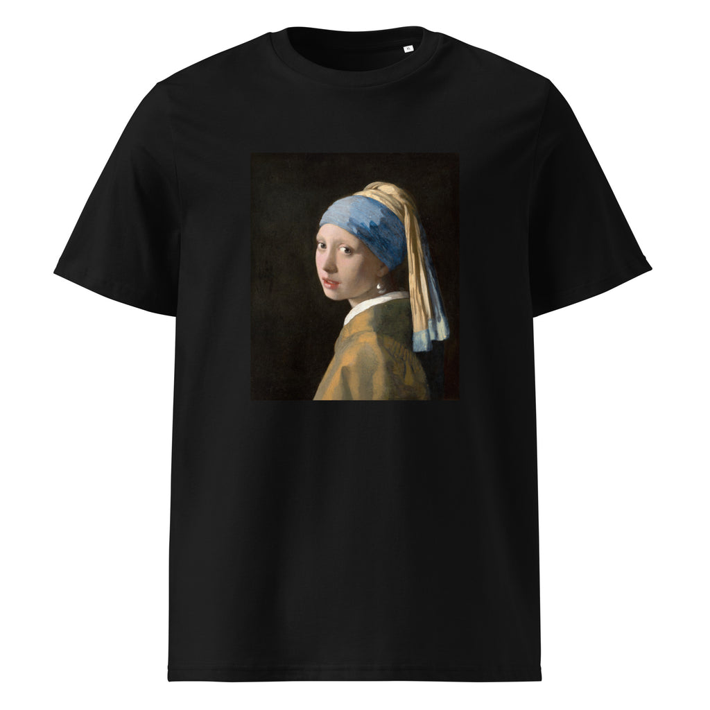 Black T-shirt Johannes Vermeer Girl With A Pearl Earring Famous Painting Premium