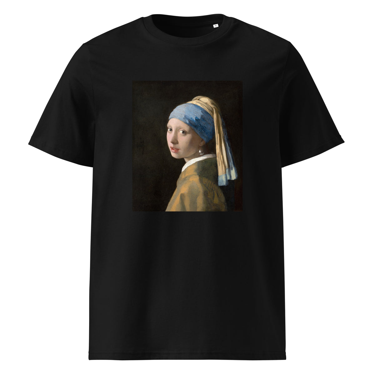Black T-shirt Johannes Vermeer Girl With A Pearl Earring Famous Painting Premium
