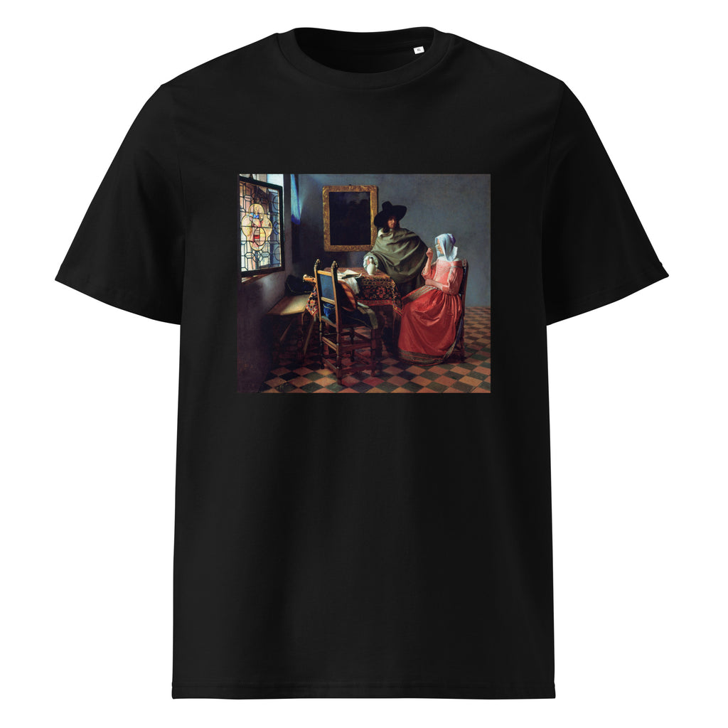 Black T-shirt Johannes Vermeer The Wine Glass Famous Painting Premium