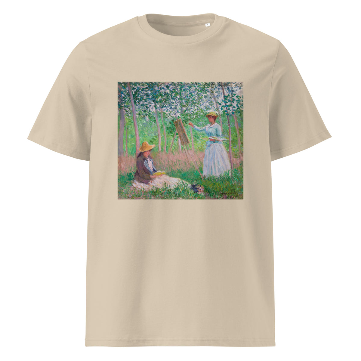 Desert T-shirt In The Woods At Giverny Blanche Hoschede At Her Easel With Suzanne Hoschede Reading Premium