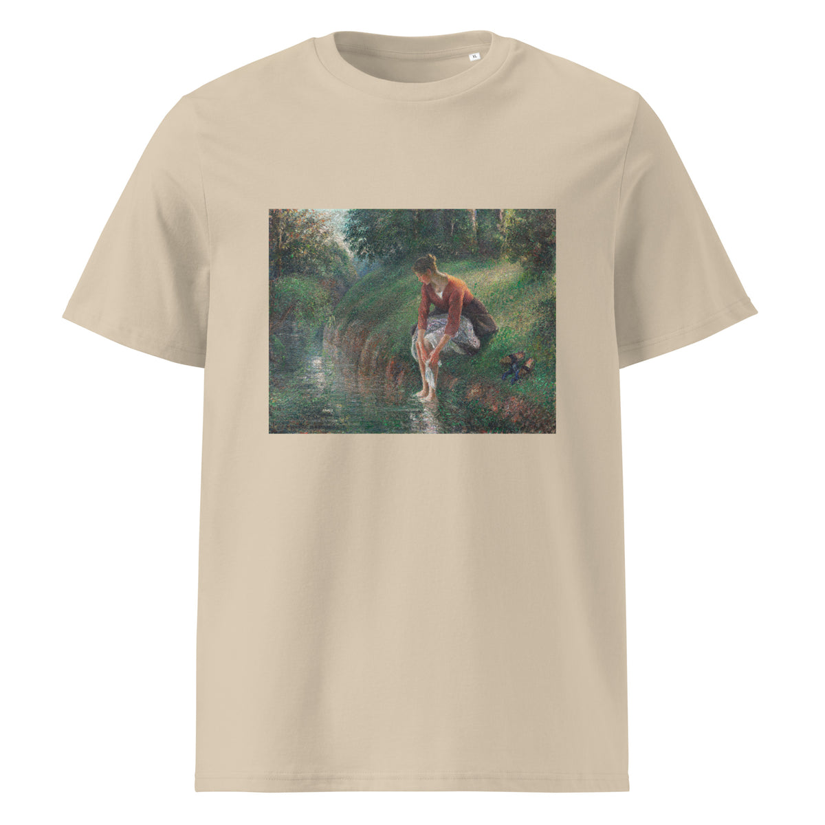 Desert T-shirt Woman Bathing Her Feet In A Brook Premium