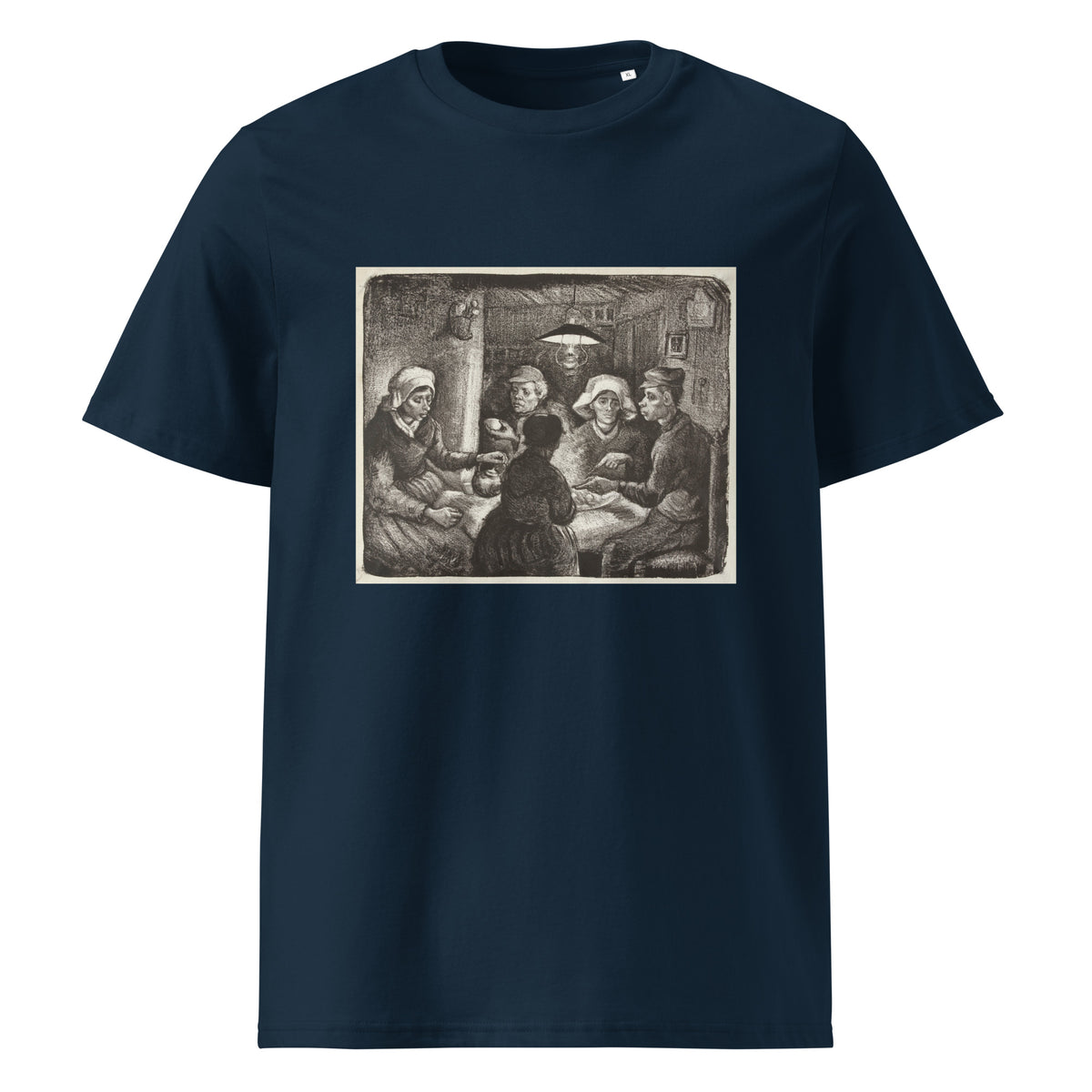 Navy T-shirt Composition Lithograph Of The Potato Eaters De Aardappeleters 1885 Premium