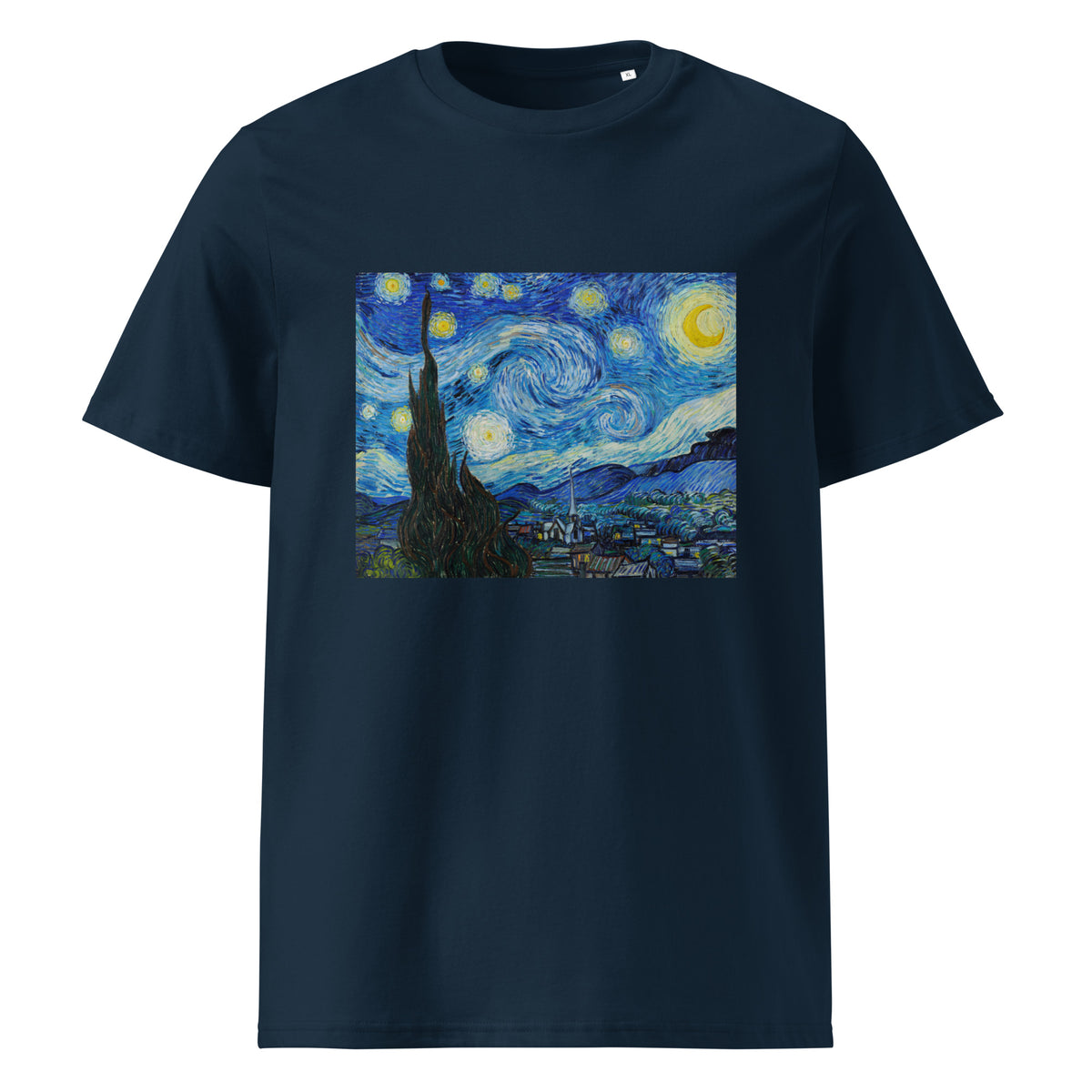 Navy T-shirt Vincent Van Gogh S The Starry Night Famous Painting Premium