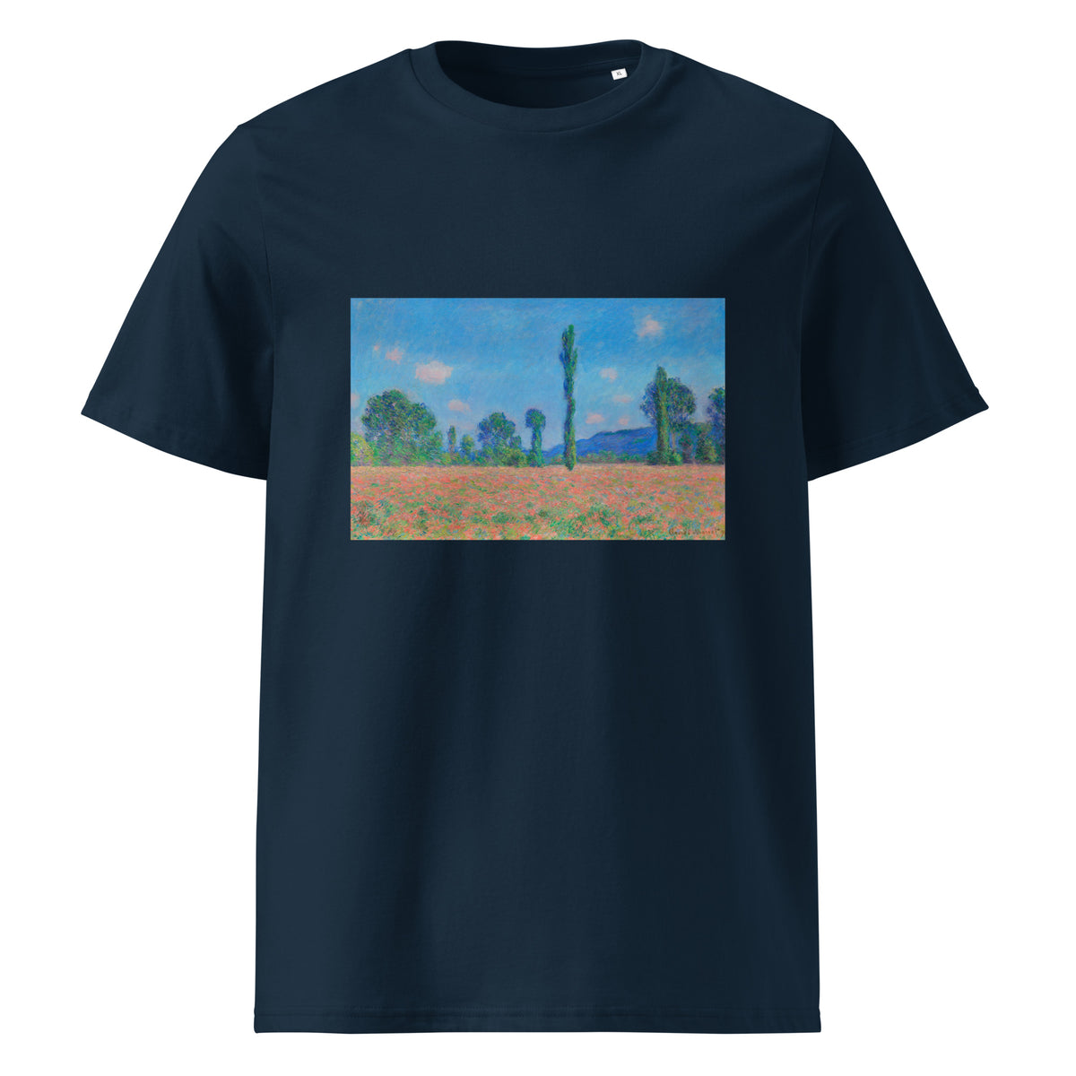 Navy T-shirt Poppy Field Giverny Premium