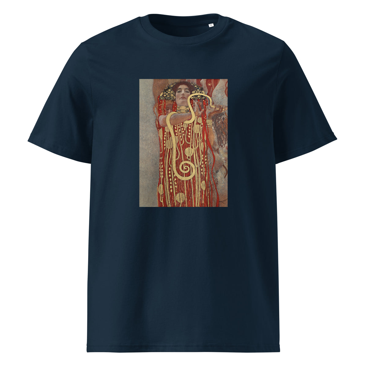 Navy T-shirt Gustav Klimt Hygieia Famous Painting Premium