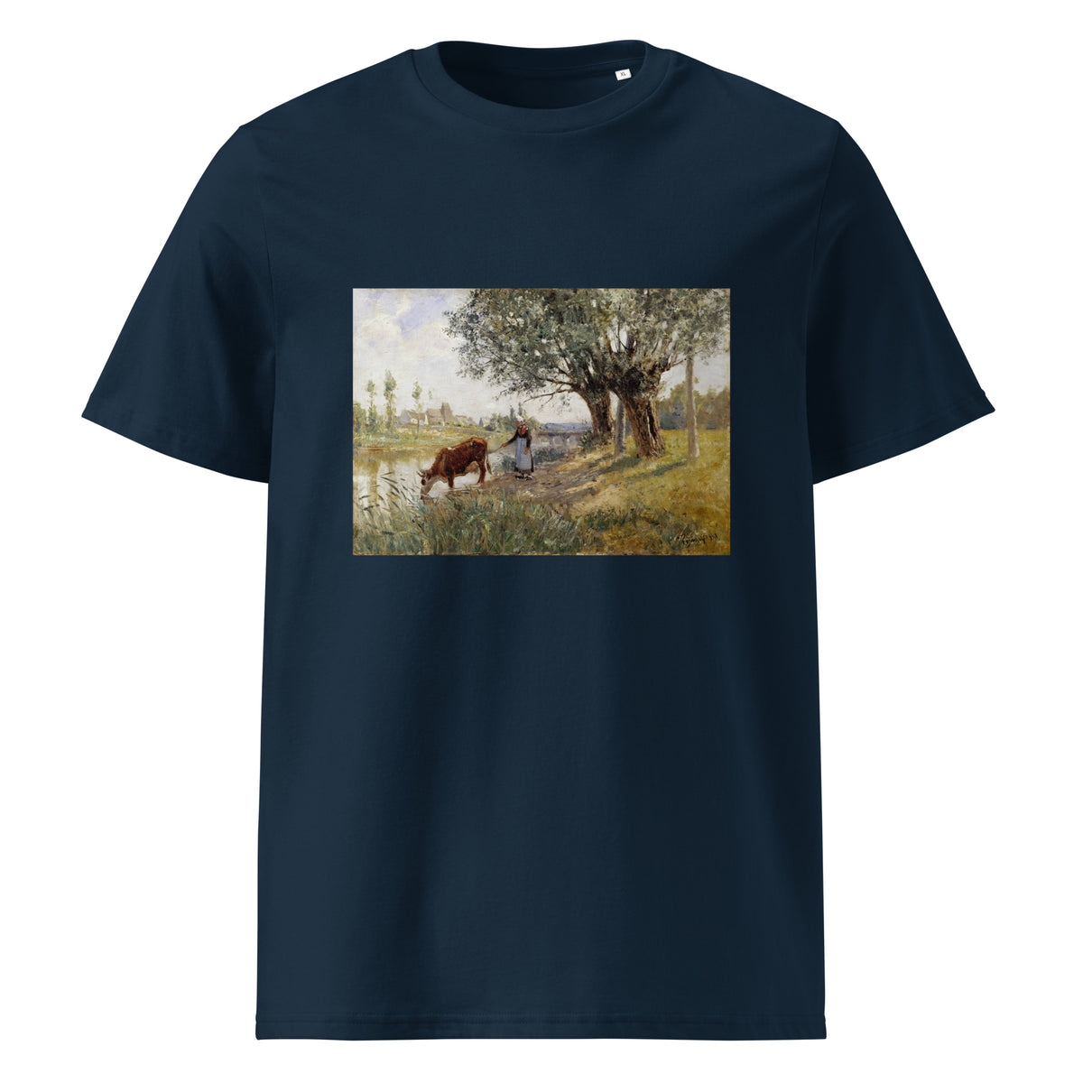 Navy T-shirt Countryside Near Grez-Sur-Loing Painting In High Resolution Premium
