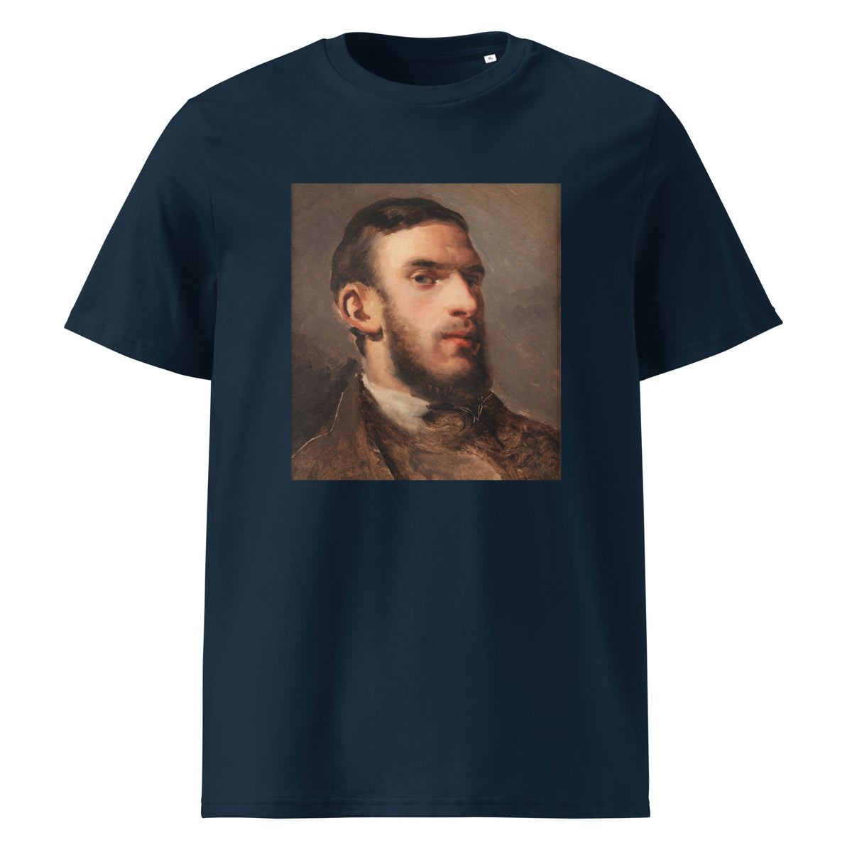 Navy T-shirt Self-Portrait Painting In High Resolution Premium