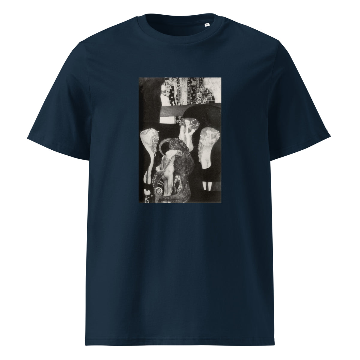Navy T-shirt Gustav Klimt Jurisprudence Famous Painting Premium