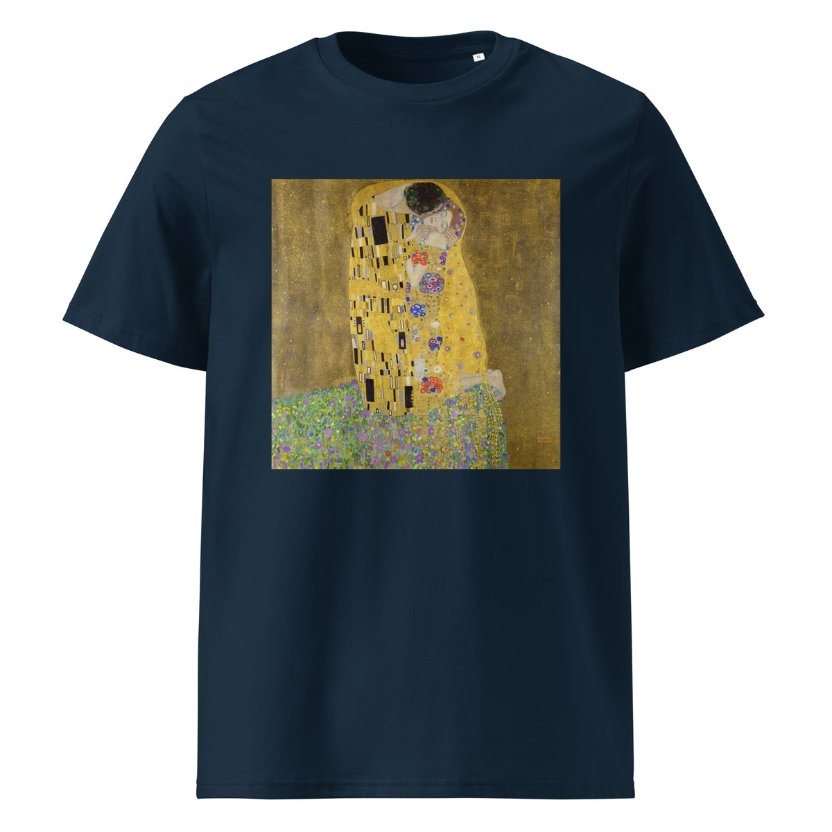 Navy T-shirt Gustav Klimt The Kiss Famous Painting Premium