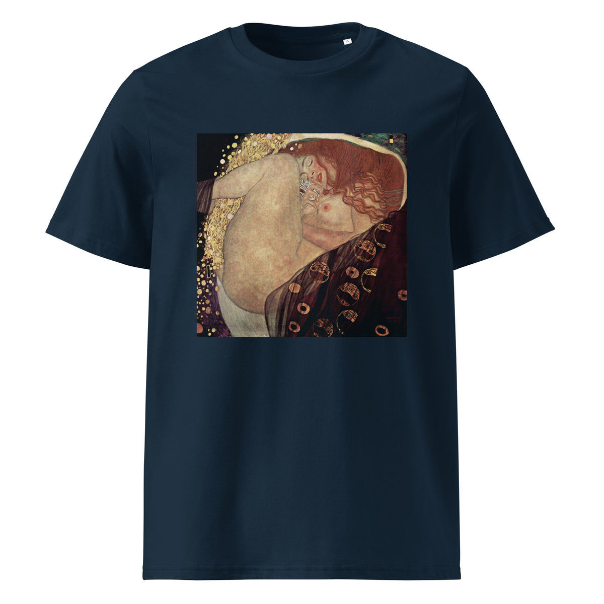Navy T-shirt Gustav Klimt Danae Famous Painting Premium