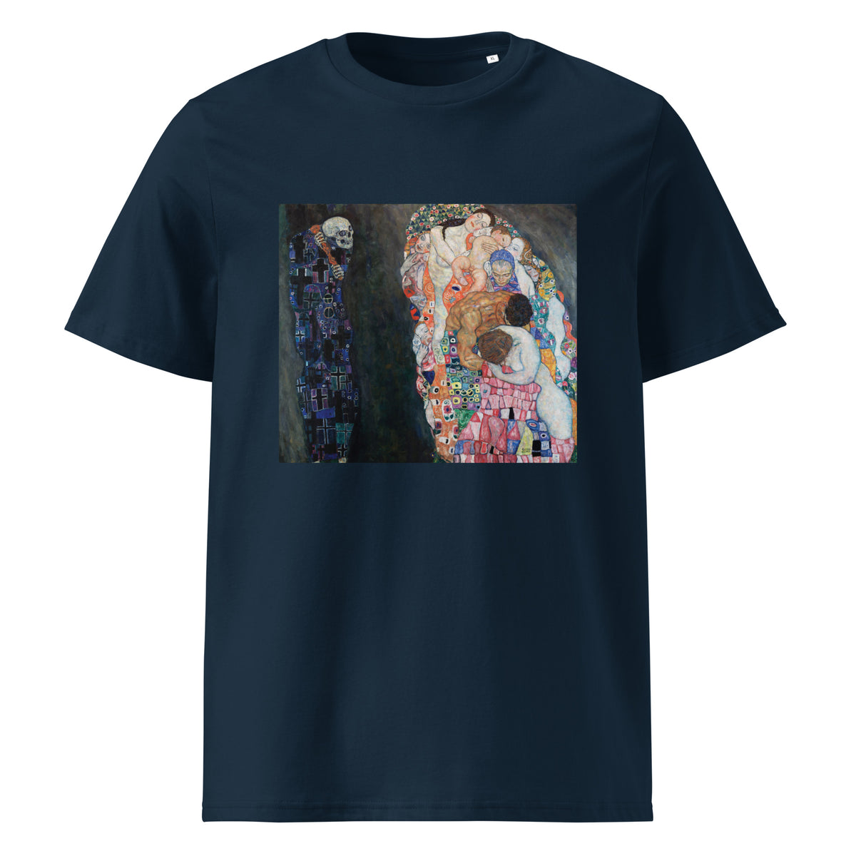 Navy T-shirt Gustav Klimt Death And Life Famous Painting Premium