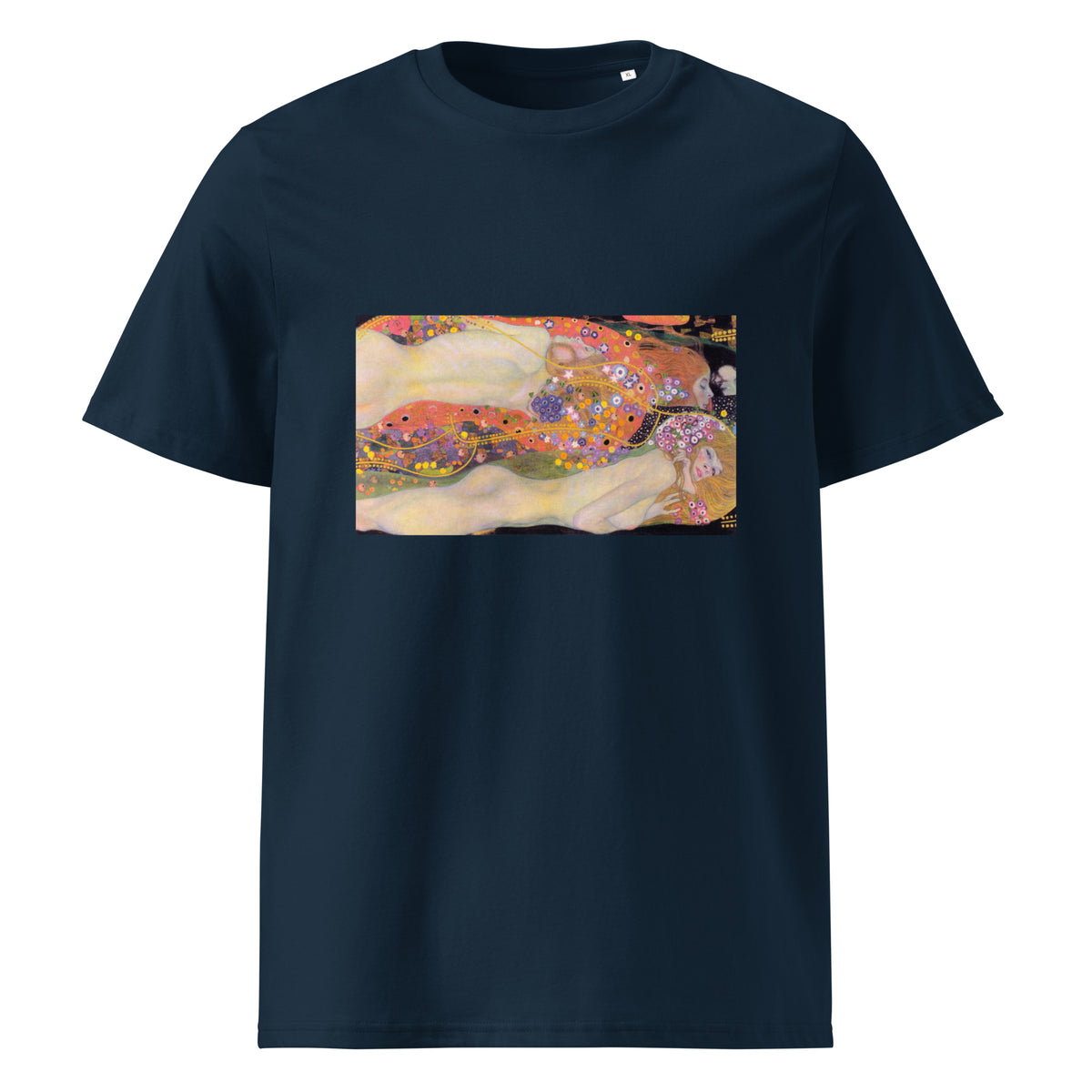 Navy T-shirt Gustav Klimt Water Serpents II Famous Painting Premium