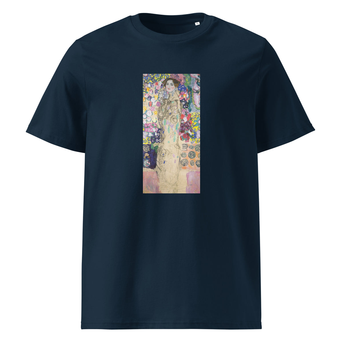 Navy T-shirt Gustav Klimt Portrait Of Maria Munk Famous Painting Premium