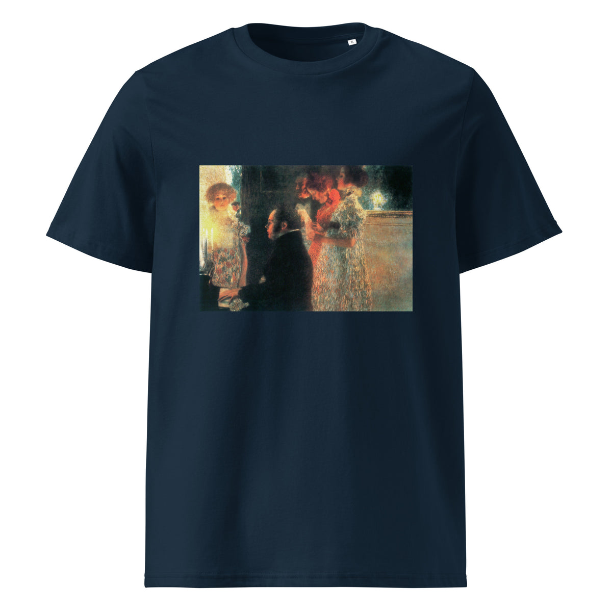 Navy T-shirt Gustav Klimt Schubert At The Piano II Famous Painting Premium