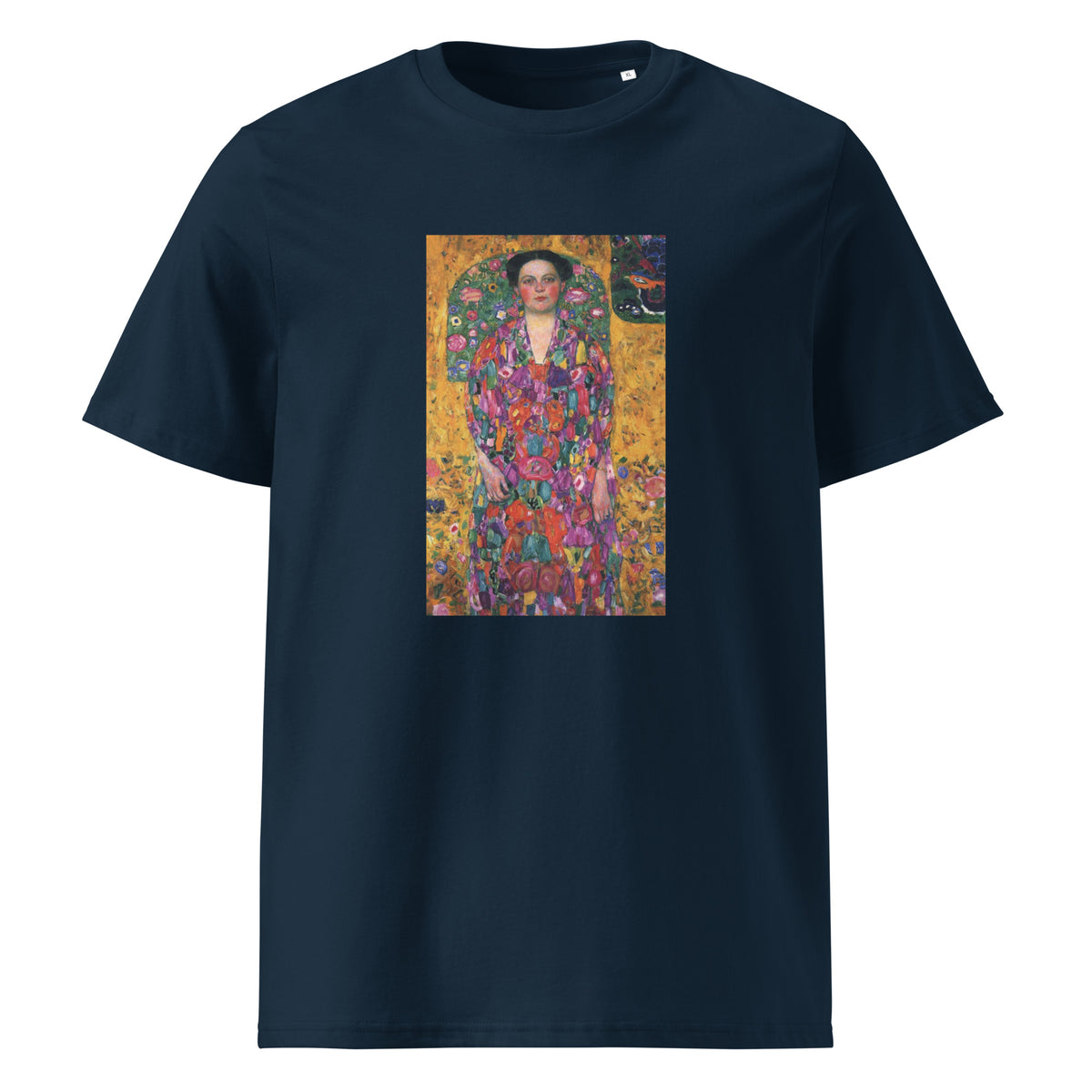 Navy T-shirt Gustav Klimt Portrait Of Eugenia Primavesi Famous Painting Premium