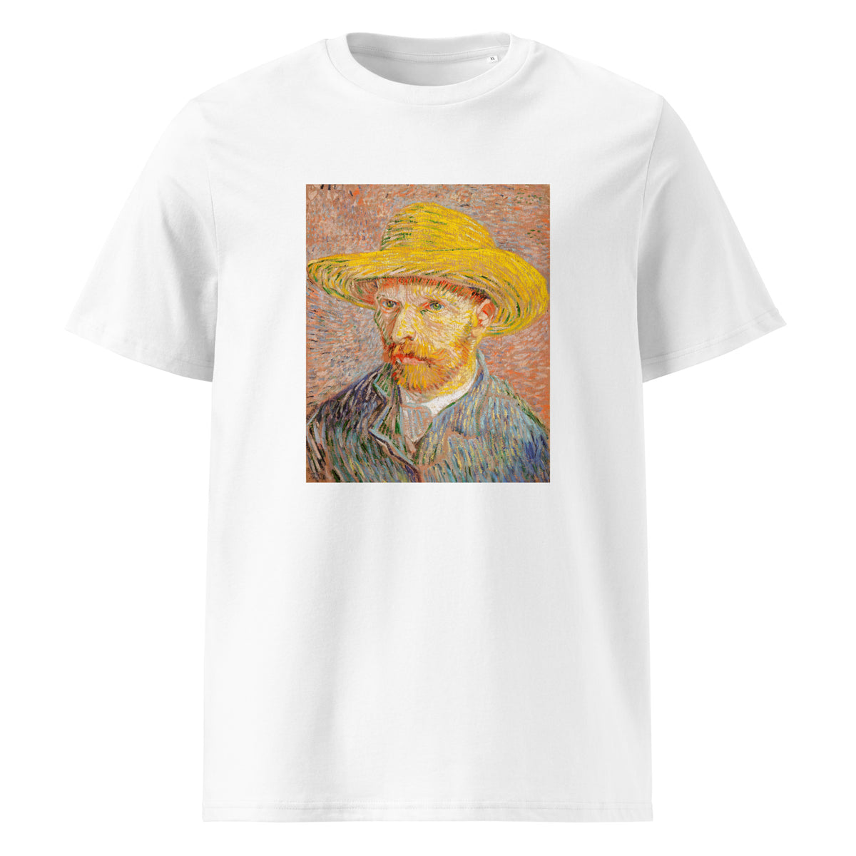 White T-shirt Self-Portrait With A Straw Hat Premium