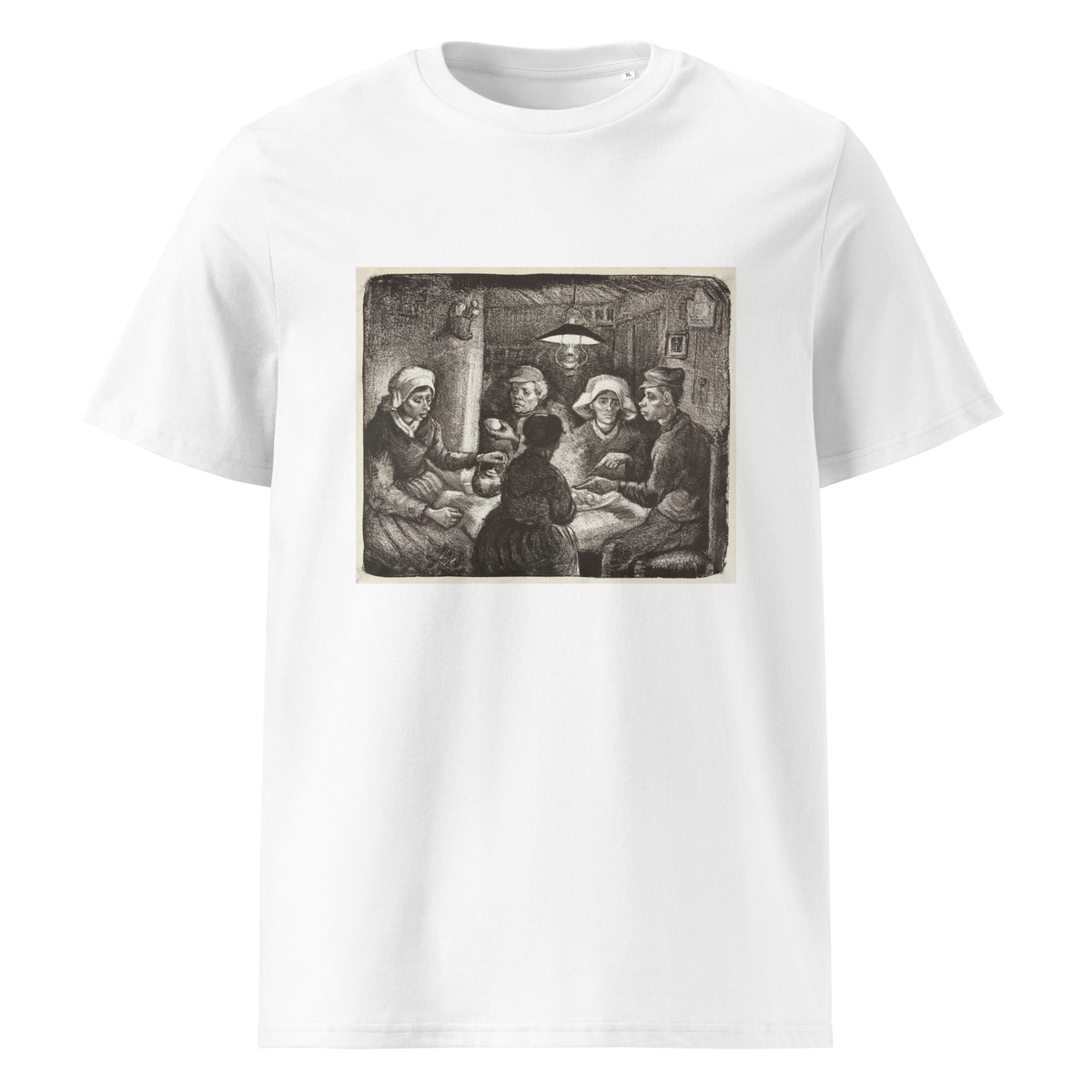White T-shirt Composition Lithograph Of The Potato Eaters De Aardappeleters 1885 Premium