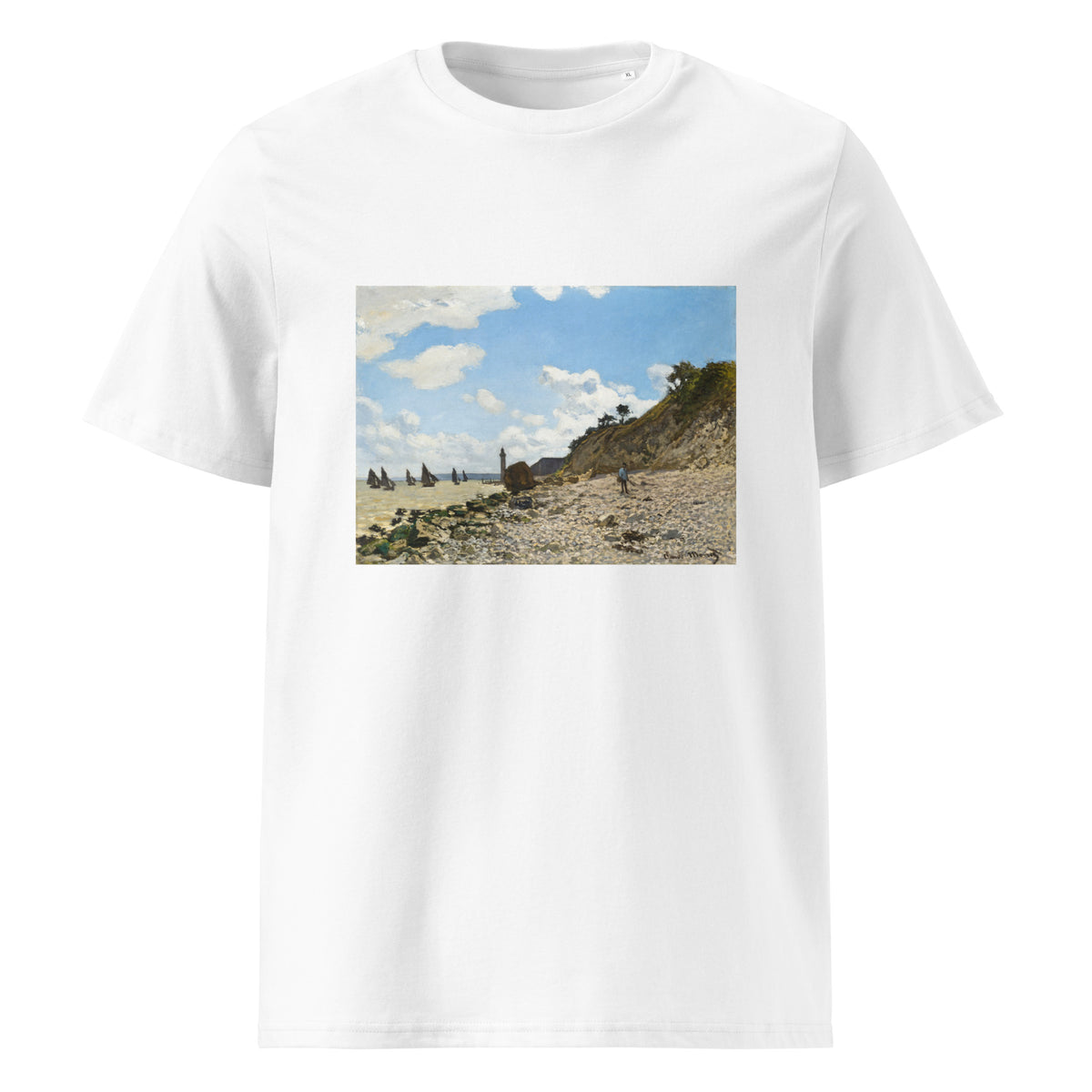 White T-shirt The Beach At Honfleur Premium