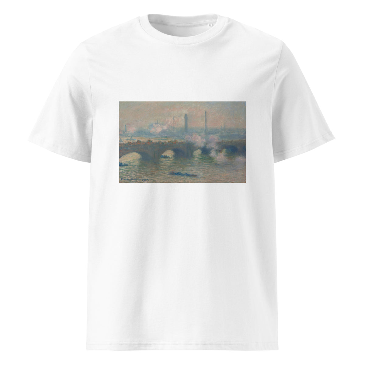 White T-shirt Waterloo Bridge Gray Day Premium