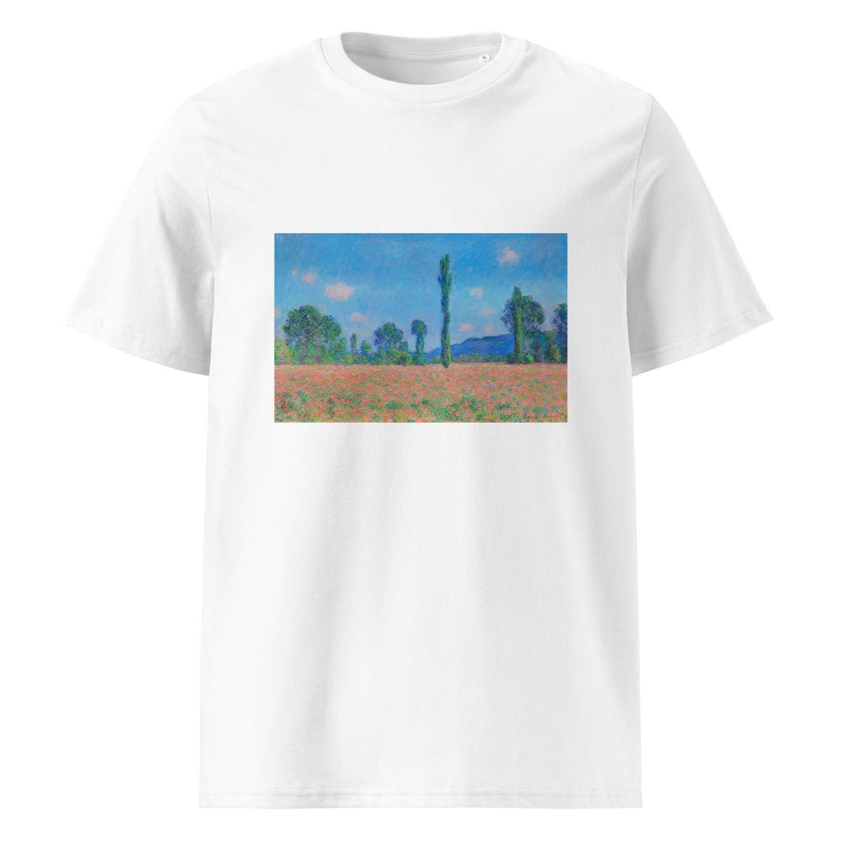 White T-shirt Poppy Field Giverny Premium
