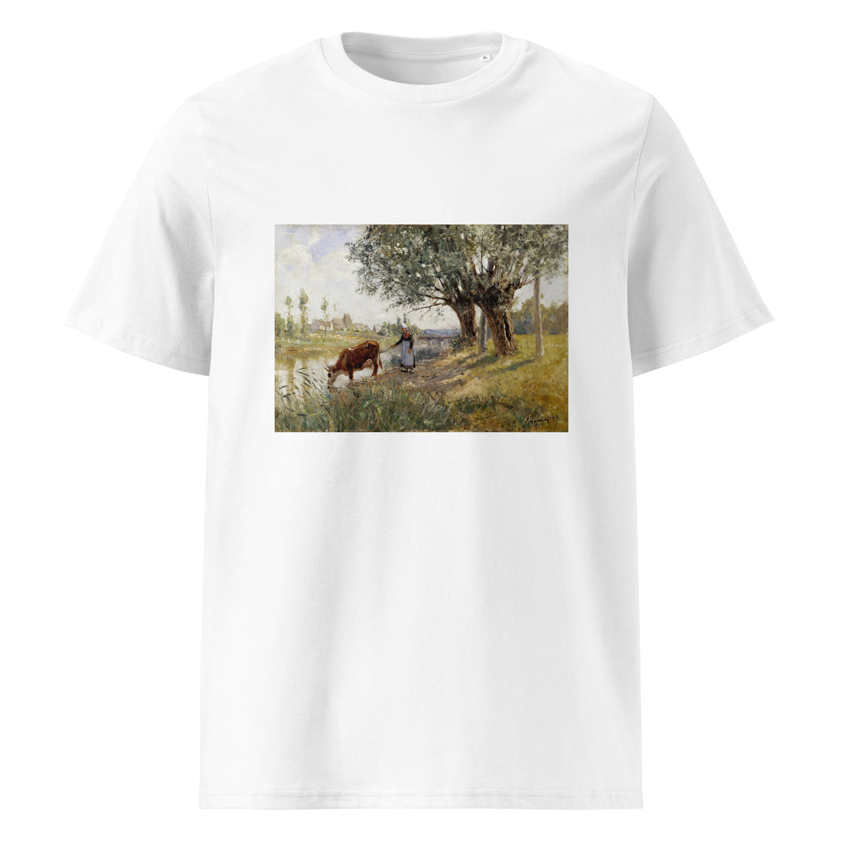 White T-shirt Countryside Near Grez-Sur-Loing Painting In High Resolution Premium