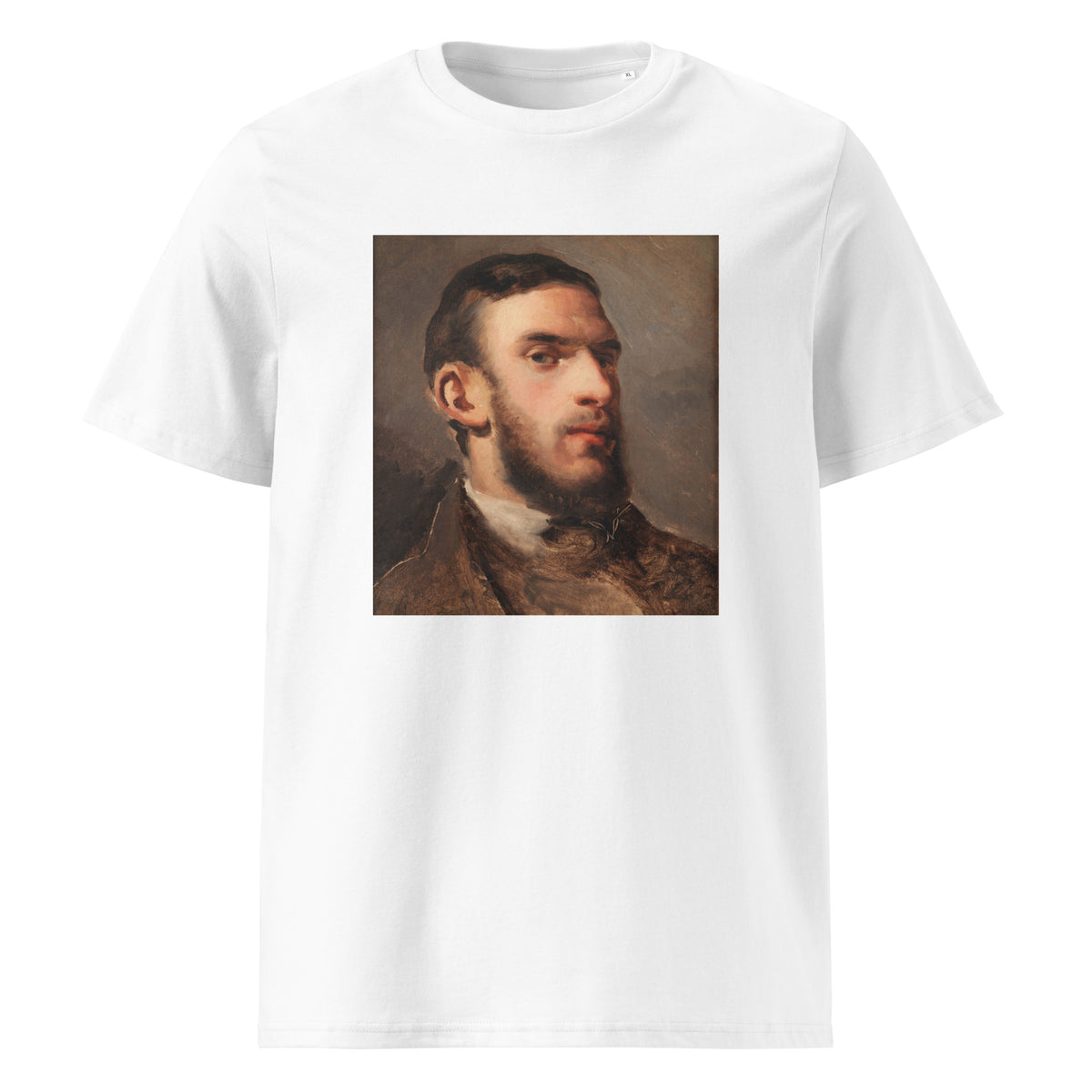 White T-shirt Self-Portrait Painting In High Resolution Premium
