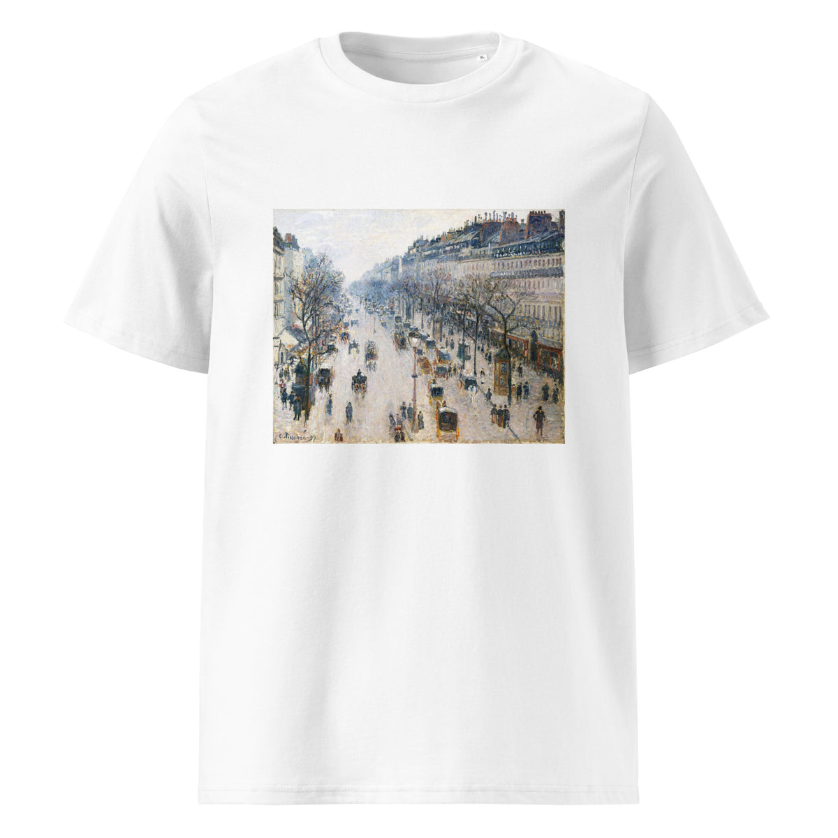 White T-shirt The Boulevard Montmartre On A Winter Morning Premium