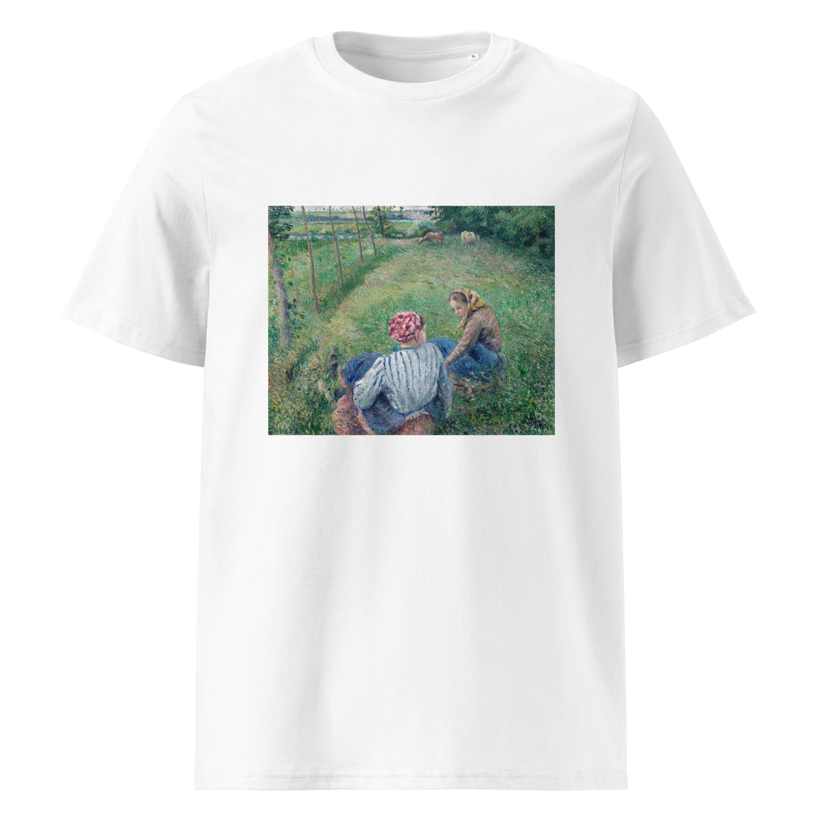 White T-shirt Young Peasant Girls Resting In The Fields Near Pontoise Premium